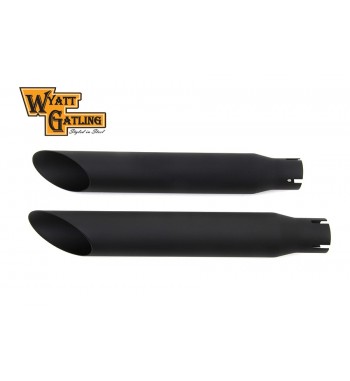 EXHAUST MUFFLERS SLIP-ON 2-1/2" SLASH CUT BLACK FOR INDIAN SCOUT 15-23