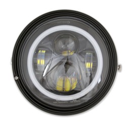 LED HEADLIGHT EMC DAYMAKER EU APPROVED 7" SUPERLIGHT ANGEL EYE FOR MOTORCYCLE