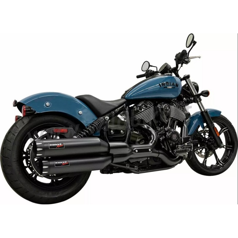 SILENCIEUX POTS ÉCHAPPEMENTS SLIP-ON BASSANI 4" OD NOIR INDIAN CHIEF 22-24