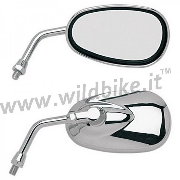 MIRROR OVAL CHROME CRUISER ECE APPROVEDCUSTOM BIKE