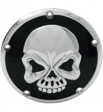 couvercle d'embrayage 3D CHROME SKULL pour HARLEY DAVIDSON TWIN CAM '99-'14